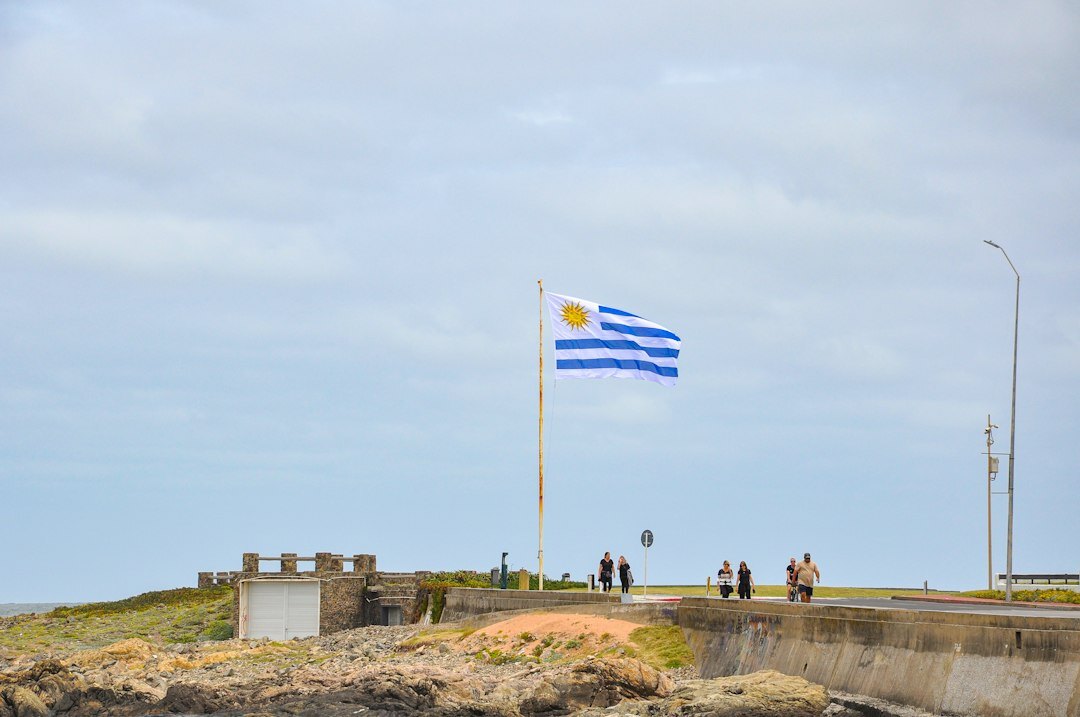 Vintage automobiles gathered near José Ignacio during a summer rally
