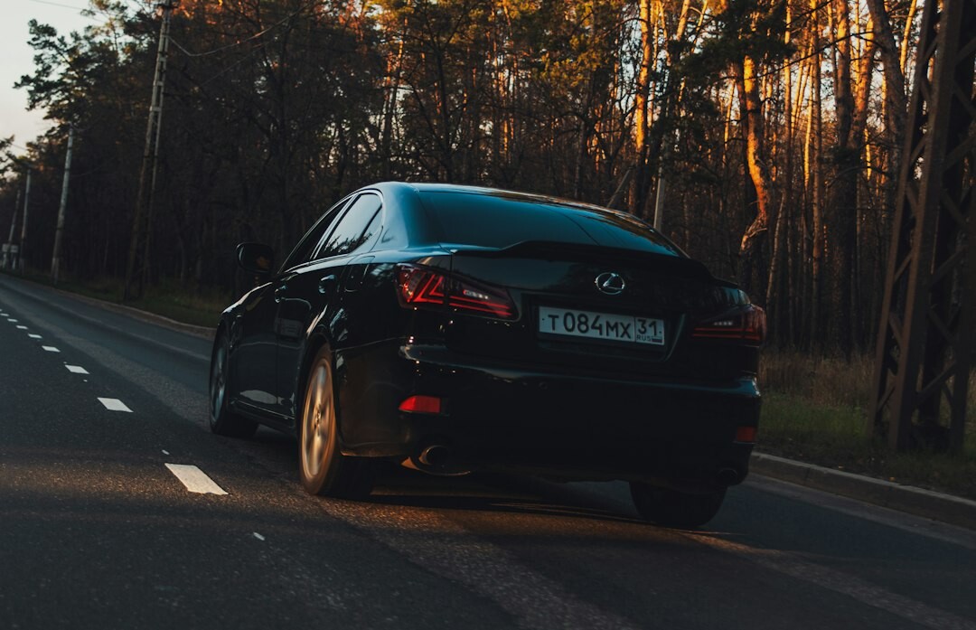 luxury sedan at sunset