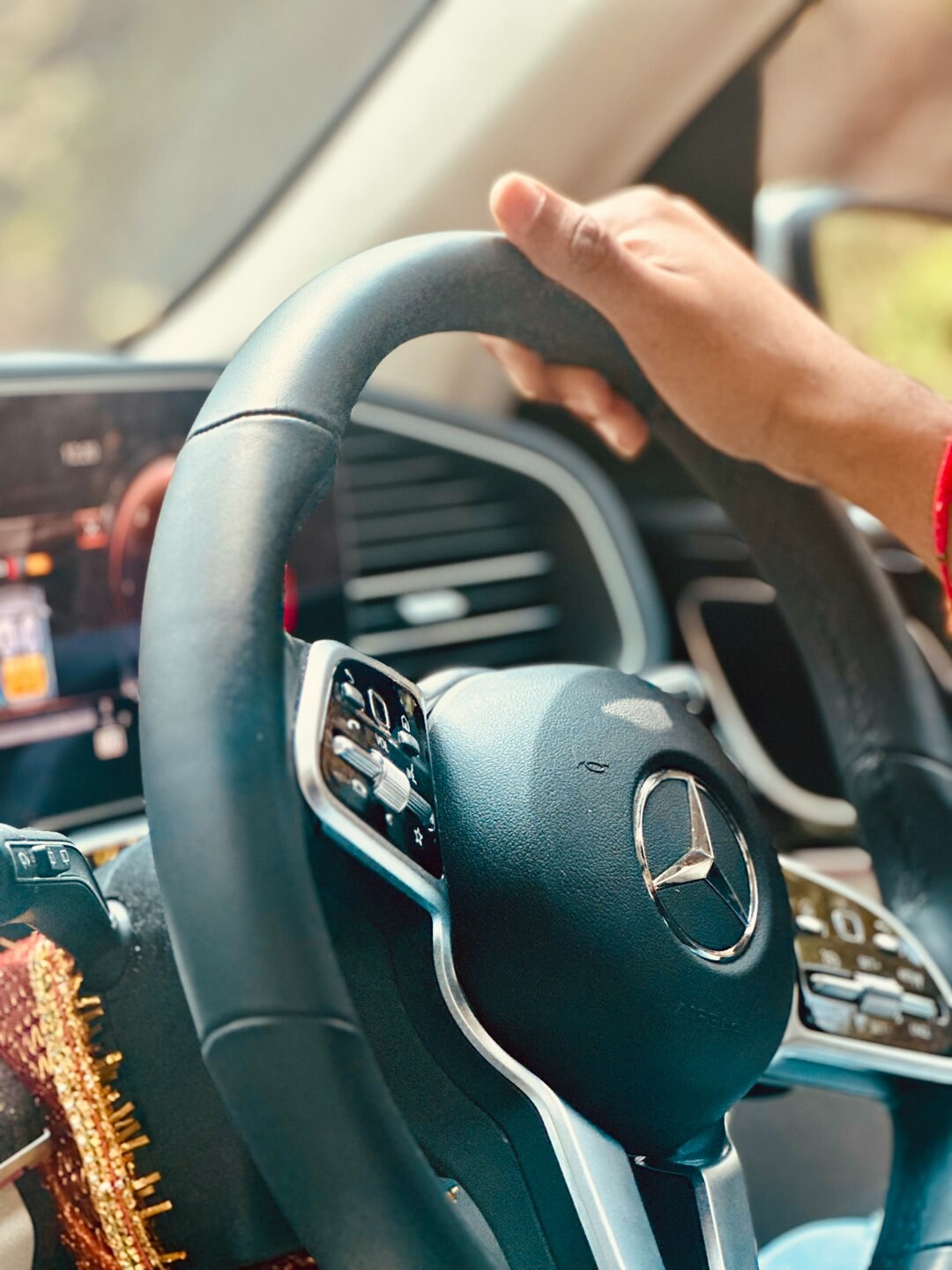 luxury premium car on open road
